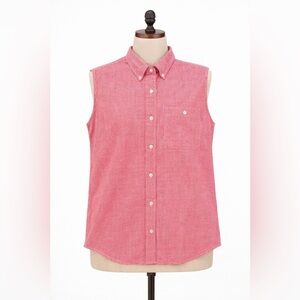Vintage Northern Reflections Red Gingham Sleeveless Shirt L 100% Cotton